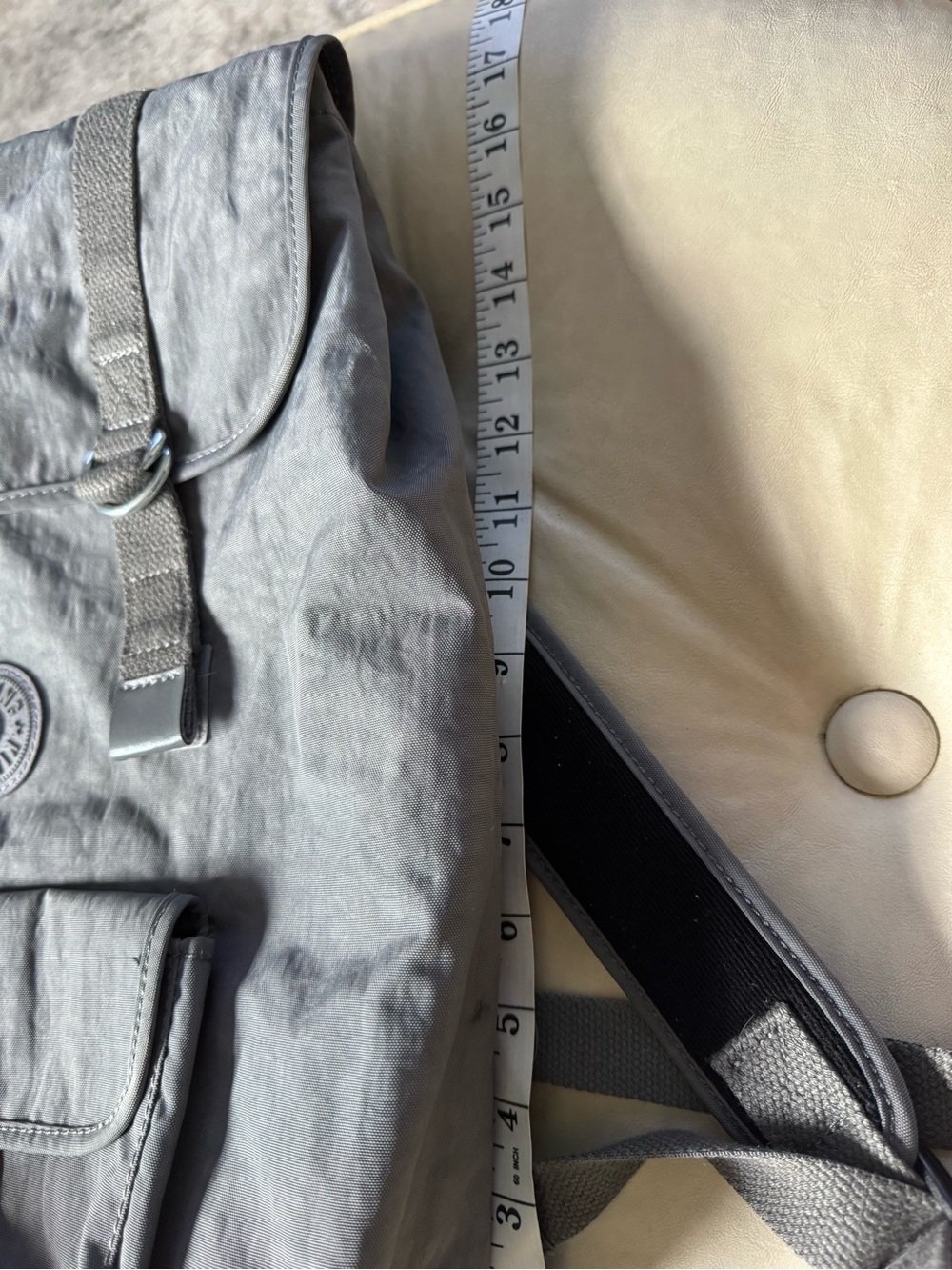 Kipling Gray Everyday Backpack with Front Pocket - Picture 11 of 11